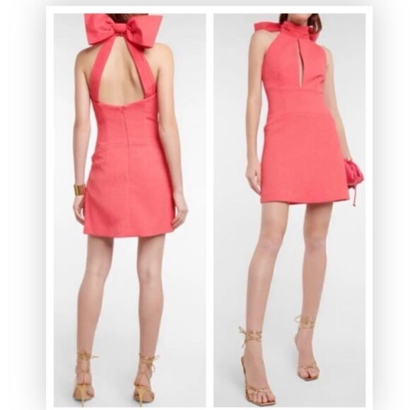 Rebecca Vallance- Caitlin‎ Coral Halter Crepe Minidress NWT size 4 $530